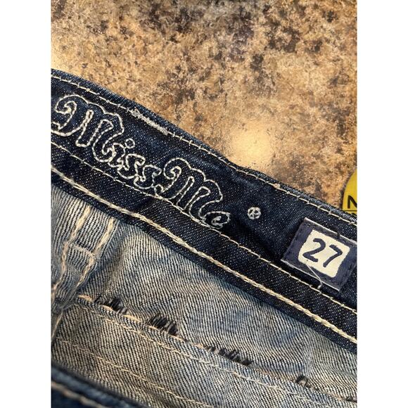 Miss Me Peace Sign Skinny Jeans Size 27 Embellished - Picture 5 of 10